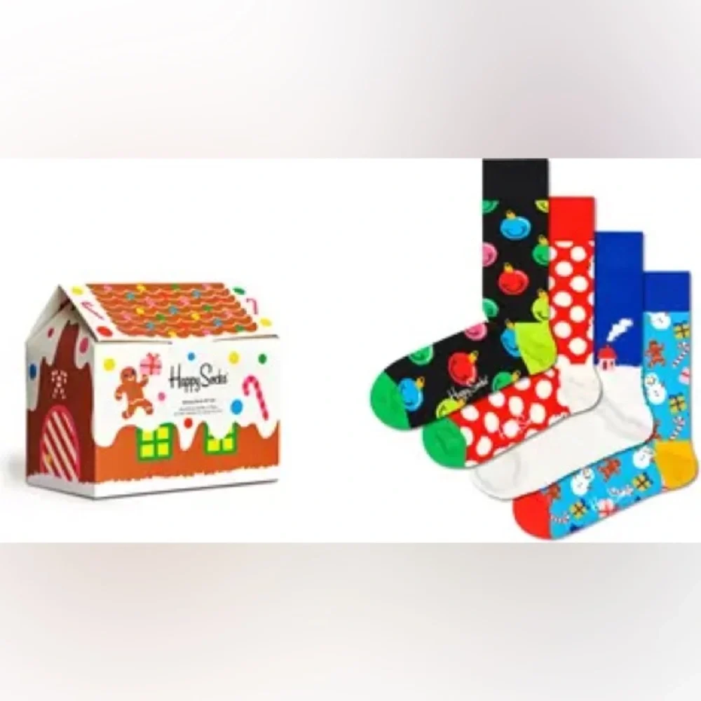 NWOT Happy Socks Holiday Time Socks Gift Set - 4 Pair